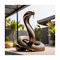 Grande sculpture décorative d'oiseau en métal, statue de héron en bronze de jardin grandeur nature pour décoration de jardin