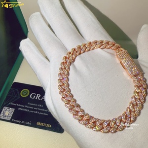 Joyería de Moda de Lujo, Plata de Ley 925, Estilo Hip Hop, Brazalete de Moissanita Vvs de 8 mm, Joyería Fina, Cadena Cubana, Brazalete de Moissanita - Product Image 5