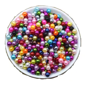 Plastic abs Pearl 6mm color water milled foam bead hair decoration beading material