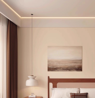 Profilé LED linéaire encastré en aluminium pour plafond, diffuseur mural en plâtre, éclairage décoratif pour intérieur