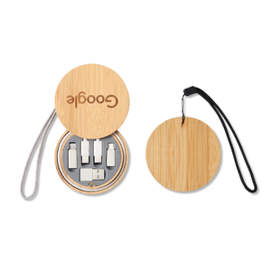 에코 대나무 6A 고속 충전 친환경 멀티 USB 어댑터 키트 포켓 케이블 변환기 USB C C 호환 휴대 전화 컴퓨터 - Product Image 1