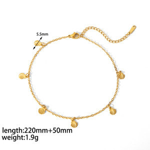 Floral <b>Anklet</b> 18K <b>Gold</b> Stainless Steel Women's Everyday Wear Foot Ornament Geometric Design TA8004 - Product Image 5