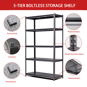 Morgie 4 lớp chất lượng cao estanterias metalicas kim loại lưu trữ kệ kho lưu trữ loại bỏ kệ với bánh xe để sử dụng nhà - Product Image 3