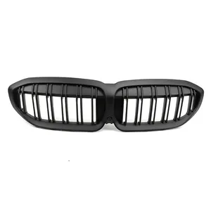 Gmax Automotive Carbon Look Dual Slat Auto Front Bumper Mesh Radiator Grille Car Front Grille Fit for BMW Series 3 G20 2018+