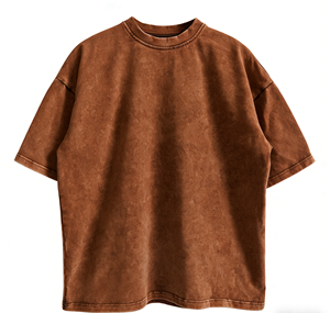 T-shirt pour homme en coton tricoté lavé, taille plus, manches courtes, t-shirt pour homme en coton tricoté lavé, OEM Fried Snowflake - Product Image 5