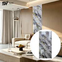 Panel Dinding PVC Motif Marmer Klasik Modern Laris Manis, Kilap Tinggi, Dekoratif Interior, Anti UV, Tahan Api, Tahan Air, Untuk Rumah Tangga