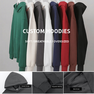 Felpa con cappuccio Unisex personalizzata felpa in pile di cotone 500Gsm con cappuccio senza coulisse <span class=keywords><strong>felpe</strong></span> da uomo <span class=keywords><strong>Vintage</strong></span> <span class=keywords><strong>oversize</strong></span> - Product Image 3