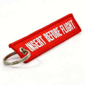 Custom Classic Men Women <b>Car</b> <b>Key</b> <b>Ring</b> Name Text Tag Woven Embroidery Keychain - Product Image 2