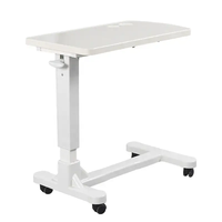 Table à manger mobile médicale multifonctionnelle avec roulettes ABS chevet soins aux personnes âgées pour le déjeuner des patients hospitalisés