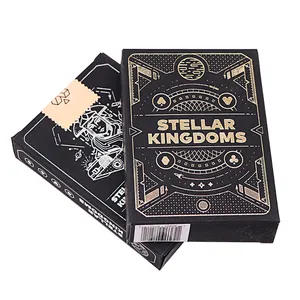 Farklı tasarımlar özel baskı Poker kartları plastik Pvc Poker su geçirmez siyah altın iskambil kartları