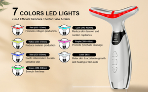 Masajeador de Cuello y Rostro con 7 Colores, Herramienta Multifuncional para el Cuidado de la Piel, Masajeador Facial Eléctrico, Diseño de Palo Portátil de Plástico - Product Image 4