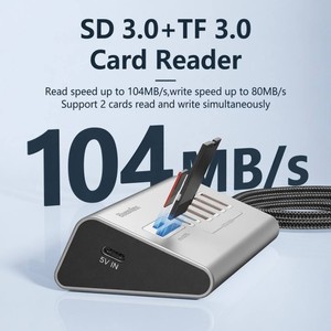 USB 3.2 Gen 2 10 Gbps Hub di trasferimento dati 6 porte USB <span class=keywords><strong>C</strong></span> Hub con 10 Gbps USB3.2 4 porte tipo A 2 porte tipo <span class=keywords><strong>C</strong></span> e lettore di schede TF SD - Product Image 4