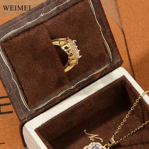 Custom Printed Vintage <b>Book</b> Style Paper Jewelry <b>Box</b> Recyclable for Ring and Necklace Packaging Brown - Product Image 5