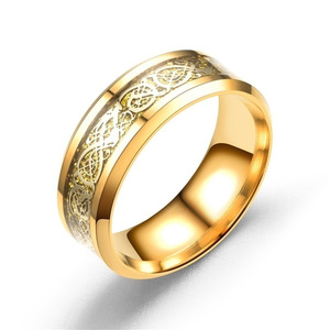 Stile europeo americano Unisex coppia anello di fabbrica vendita diretta nuovo zircone intarsiato oro drago modello per le occasioni di natale - Product Image 4