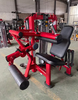Machine professionnelle de curl et d'extension des jambes assis, charge par disques 80 kg, isolant les ischio-jambiers et les quadriceps, avec rouleaux réglables