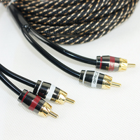 2 M 24K Chapado en oro RCA Cable de audio 1M Macho a macho 7 mm Audio DE alto grado con 1 año de garantía