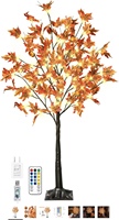 Top vente 4 FT 60 LED érable éclairé automne Thanksgiving décor arbre artificiel avec 6 glands 120 feuilles télécommande 8 Mode synchronisation