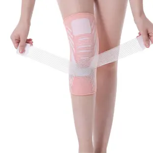 FSPG Elastic Knee Sleeve Compression Knee Support Brace With Metal Spring Bar For Women