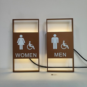 Stainless Steel ADA Metal Braille Acrylic Restroom Toilet Sign <b>Door</b> House <b>Number</b> Plate Signage - Product Image 3