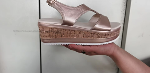 Summer Fashion Women's Wedge High Heel Sandals Round Toe Black Platform <b>Open</b> Sandals - Product Image 6