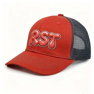 Casquettes de camionneur ajustables avec logo brodé personnalisé par le fabricant, 6 panneaux, en denim/maillage, casquettes de sport en toile - Product Image 1