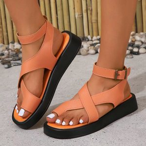 Nuevas Sandalias Planas de Verano para Mujer, Talla Grande, Transpirables, Punta Abierta, Plataforma, Suela Gruesa de Goma, Ligeras, a la Moda - Product Image 4