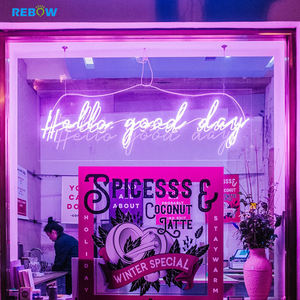 Rebow ป้ายนีออนลายตัวอักษรสำหรับร้านกาแฟ,ป้ายไฟ Led สำหรับติดโต๊ะสัญลักษณ์รอยสักลายนีออน - Product Image 3