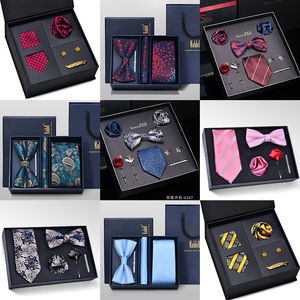 Wedding Gift Mens <strong>Ties</strong> and Pocket Square Sets Yellow and <strong>Purple</strong> With Brand Name - Product Image 6