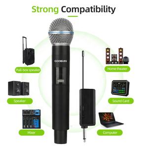 MIM-MRA58 プロフェッショナルワイヤレスマイク 2チャンネル 充電式ハンドヘルドマイク スピーカー パーティー カラオケ用 - Product Image 5