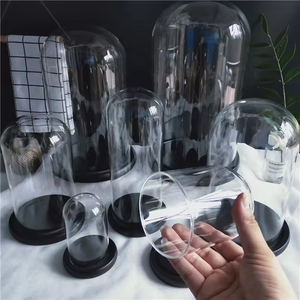 Venta directa de fábrica, cúpula de campana de cristal con pantalla transparente decorativa personalizada con Base de madera para regalos - Product Image 5
