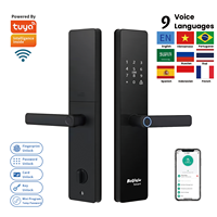 Serrure de porte intelligente numérique avec application Tuya TTlock, empreinte digitale, mot de passe, carte-clé, pour porte en bois ou en acier