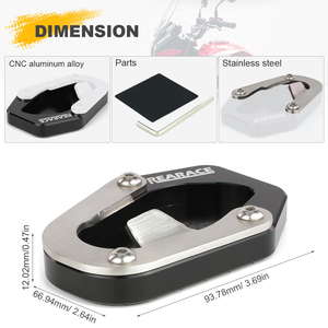 Waximoto Compatible con <span class=keywords><strong>Royal</strong></span> <span class=keywords><strong>Enfield</strong></span> Himalayan 450 2024-2025, Soporte Lateral para Motocicleta, Alargador de Base de Apoyo - Product Image 3
