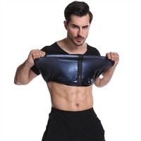 T-shirt de compression personnalisé enduit d'argent costume de sauna sportif sur le devant pour les vêtements de transpiration du ventre de fitness