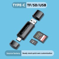Lecteur de cartes SD 2 emplacements USB 2.0 Type-C haute vitesse tout-en-un multifonction pour ordinateurs