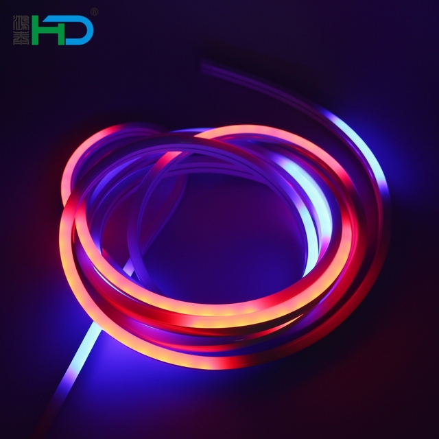 Smart RGB Flexible Neon Light Strip Music-Controlled Multi-Color LED DC12V/DC24V IP67 Plastic Body for Landscape Silicone Lamp