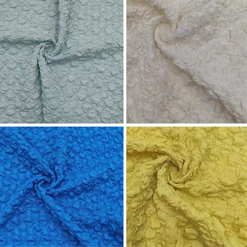 Polyester pileli kabarcık krep kumaş moda gömlek malzeme % 100% Polyester doku moda dokuma kumaş
