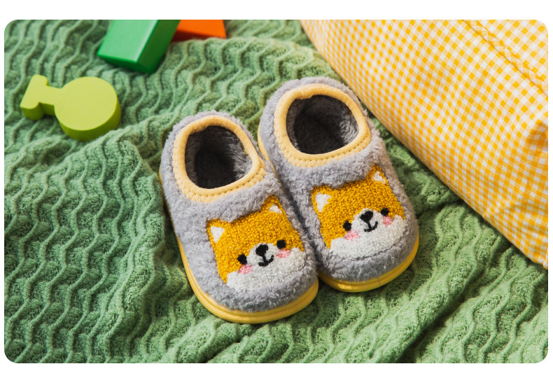 Indoor House Shoes Non-slip Little Girls Boys Cotton Shoes Winter Slippers for Children