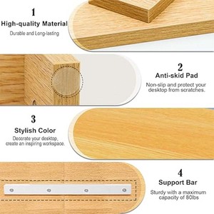2 Ebenen Desktop Monitor Stand <span class=keywords><strong>Riser</strong></span> 20 Zoll Druckerst änder Lagerung Kleine <span class=keywords><strong>TV</strong></span> <span class=keywords><strong>Riser</strong></span> Laptop Holz Schreibtisch Organizer Regal Bücherregal - Product Image 4
