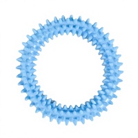 Jouet à mâcher pour chien en TPR couleur macaron, anneau à picots, nettoyage des dents, résistant à l'usure, jouet interactif pour animaux de compagnie pour l'intérieur et l'extérieur