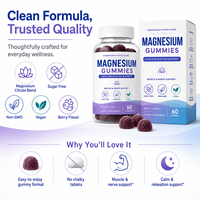 Gummies au citrate de magnésium Natural Calm 200 mg pour le soutien contre le stress et la relaxation, compatibles végétaliens, bonbons gélifiés, marque privée