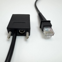 Câble réseau Ethernet RJ50 10P10C blindé personnalisé de 0,5 mètre, RS232 DB9 mâle vers RJ50