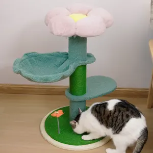 Albero della torre del gatto di progettazione del fiore personalizzato all'ingrosso del produttore