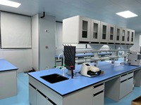 Table de laboratoire électronique ESD moderne en résine époxy métallique bleue avec siège pour ordinateur pour usage scolaire