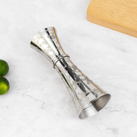 Jigger double en acier inoxydable 304 de 1,5 mm, poli miroir, robuste, avec gravure tête de mort, pour barman, doseur de cocktail 30/60 ml