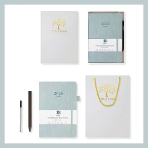 Cuaderno de Estudio Personalizado con Cubierta de Cuero/PU, Encuadernación Espiral A5, Papel Offset y Bolígrafo - Product Image 3