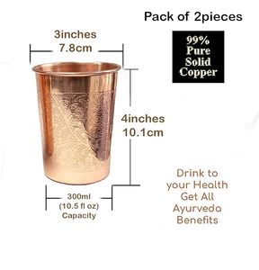 Vidrio de cobre sin rasguños hecho con metal de cobre sólido para uso prolongado en hoteles, hogares y bebidas saludables diarias para exportación a granel - Product Image 3