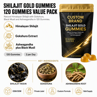 Gummies de Shilajit de l'Himalaya OEM en gros avec Ashwagandha et Acide Fulvique 40% Qualité Alimentaire 2 Gummies par Jour