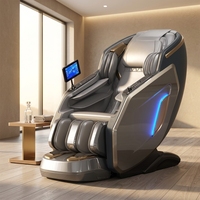 Fauteuil de massage 6D zéro gravité, chaise inclinable shiatsu pour le corps entier, pression d'air électrique, chaleur, musique, blanc, gris, noir
