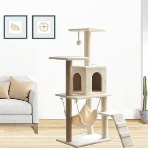 Modern <strong>Large</strong> Wooden <strong>Cat</strong> Tower Multi-Tier Furniture Perch Platform Hideout <strong>Climbing</strong> <strong>Tree</strong> for Kittens' Jumping Sleeping - Product Image 6