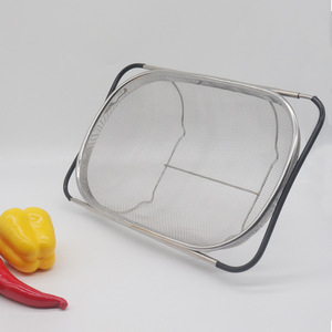 <span class=keywords><strong>Passoire</strong></span> ovale en acier inoxydable à mailles fines de 6 litres avec poignée, pour le lavage des légumes et des fruits, le stockage et le filtrage de l'huile de cuisson, à poser sur l'évier - Product Image 3